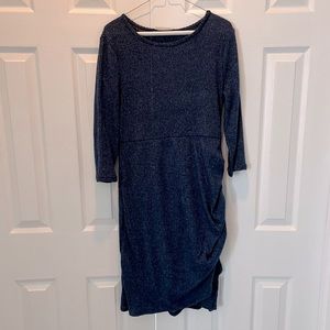 PinkBlush blue bodycon maternity dress, size L